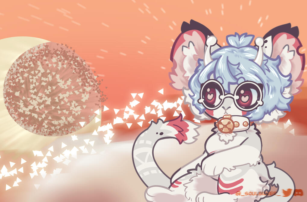 Sliver of Straw sitting in her can, looking up at The Saint ascending them. Text above them relating to Sliver’s demise.